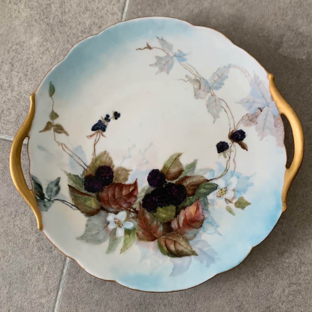 T & V France plate with gold handle
